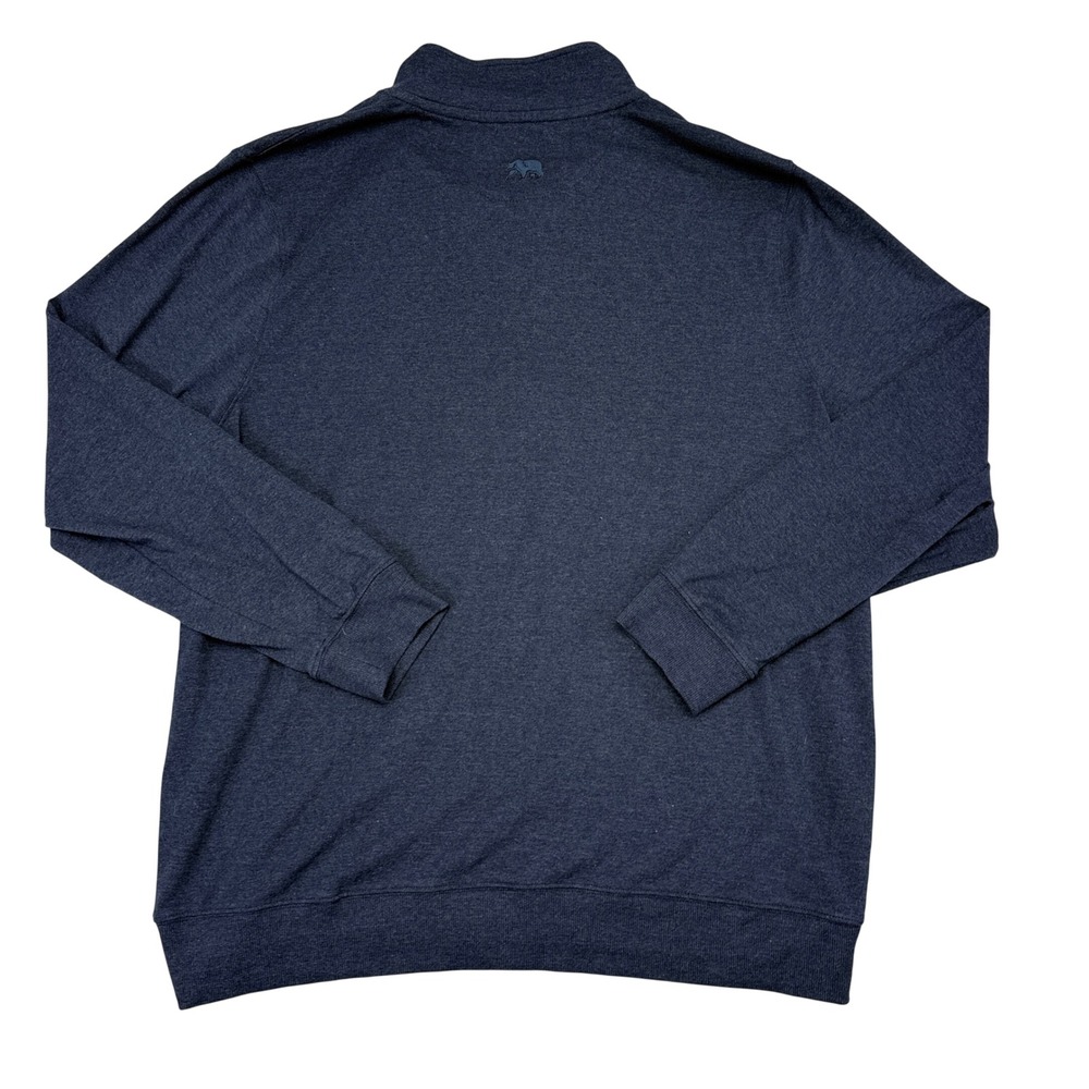 The Normal Brand Pullover Sweater Mens Size XXL Navy Blue 1/4 Zip Menswear Knit - Picture 2 of 9